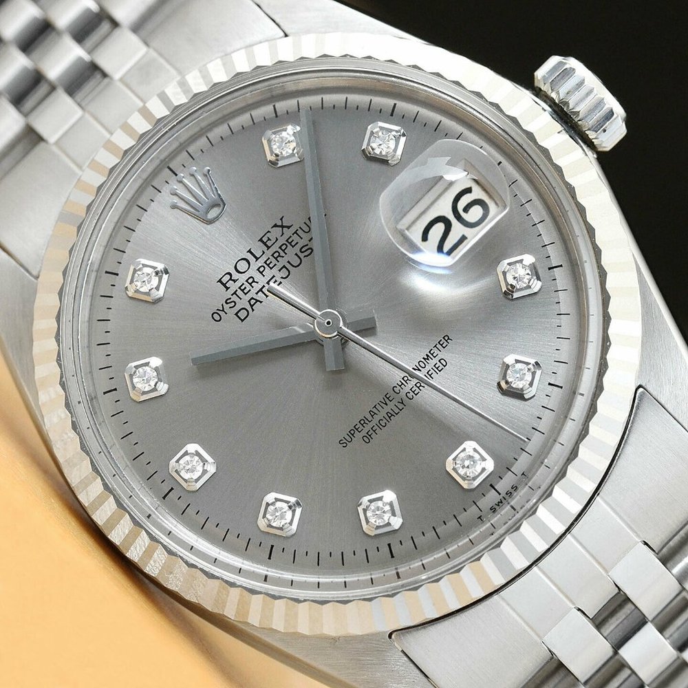 Sale! Rolex 36mm Gray Diamond Men's Watch